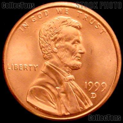 1999-D Lincoln Memorial Cent GEM BU RED Penny