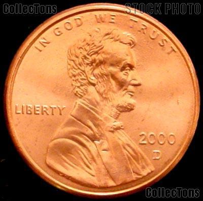 2000-D Lincoln Memorial Cent Uncirculated BU Red Penny 
