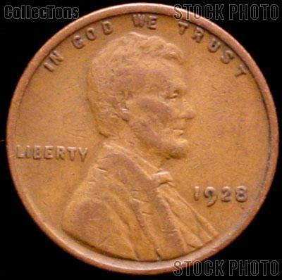 1928 Wheat Penny Lincoln Wheat Cent Circulated G-4 or Better