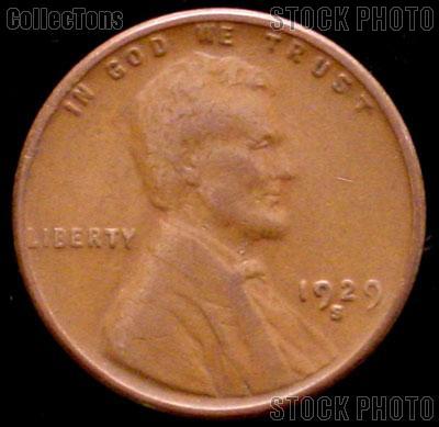 1929-S Wheat Penny Lincoln Wheat Cent Circulated G-4 or Better