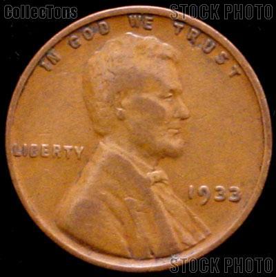1933 Wheat Penny Lincoln Wheat Cent Circulated G-4 or Better