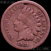 1861 Indian Head Cent Variety 2 Oak Wreath w/ Shield G-4 or Better Indian Penny