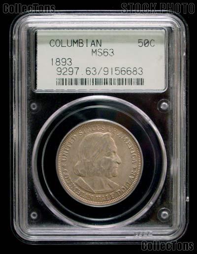 1893 World's Columbian Exposition Silver Commemorative Half Dollar in PCGS MS 63