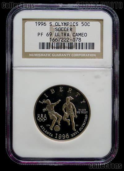 1996-S Atlanta Olympic Games Soccer Proof Half Dollar in NGC PF 69 ULTRA CAMEO