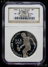 1996-P Atlanta Olympic Games Tennis Proof Silver Dollar in NGC PF 69 ULTRA CAMEO