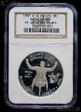 1996-P Atlanta Olympic Games Paralympics Proof Silver Dollar in NGC PF 69 ULTRA CAMEO
