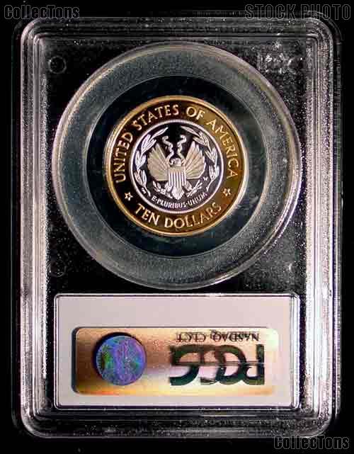 2000-W Library of Congress $10 Bimetallic PCGS PR69DCAM