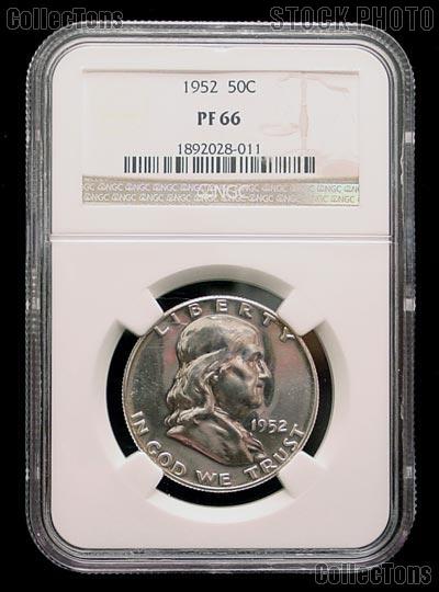 1952 Franklin Proof Silver Half Dollar in NGC PF 66