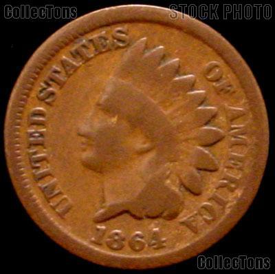 1864 Indian Head Cent NO L Variety 3 Bronze G-4 or Better Indian Penny