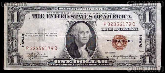 One Dollar Bill Hawaii Note Brown Seal US Currency