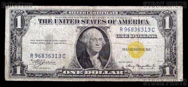 One Dollar Bill North Africa Note Yellow Seal US Currency Good or Better