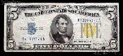 Five Dollar Bill North Africa Note Yellow Seal US Currency Good or Better