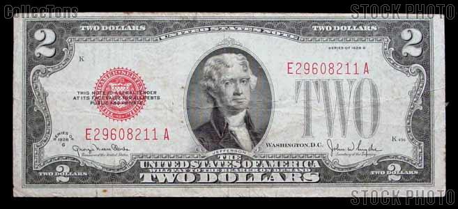 Two Dollar Bill Red Seal Series 1928 - Good or Better