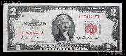 Two Dollar Bill Red Seal Series 1953 US Currency Good or Better