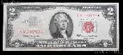 Two Dollar Bill Red Seal Series 1963 US Currency Good or Better