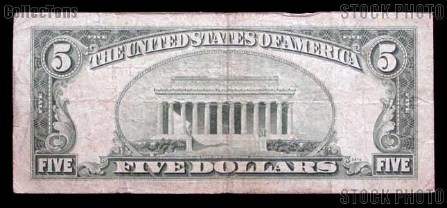 Five Dollar Bill Red Seal Series 1953 US Currency Good or Better