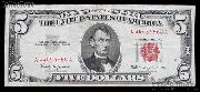 Five Dollar Bill Red Seal Series 1963 US Currency Good or Better