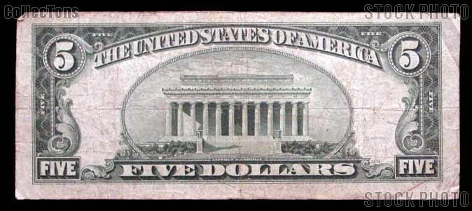 Five Dollar Bill Silver Certificate Series 1934 US Currency