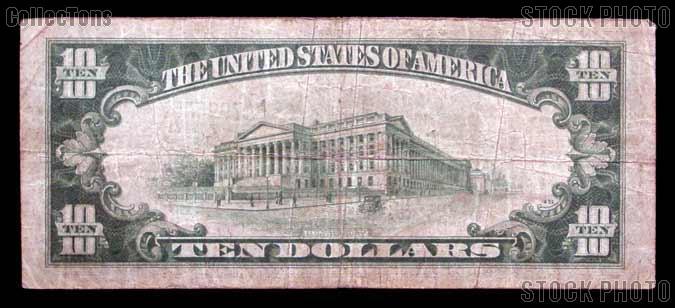 Ten Dollar Bill Silver Certificate Series 1934 US Currency