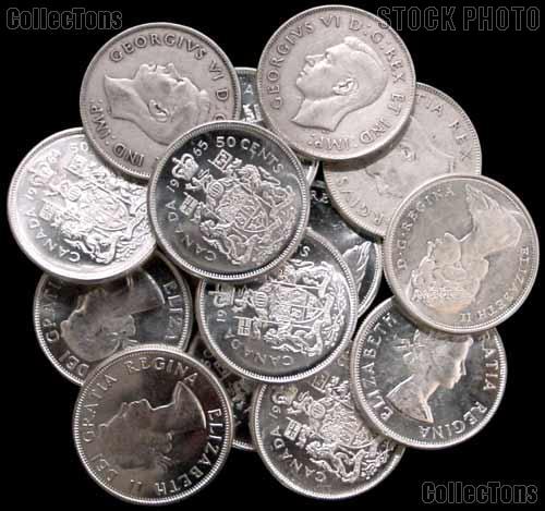 80% Silver Half Dollar from Canada 1920 - 1967