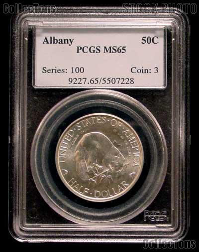 1936 Albany New York Charter 250th Anniversary Silver Commemorative Half Dollar in PCGS MS 65