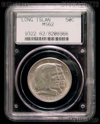 1936 Long Island Tercentenary Silver Commemorative Half Dollar in PCGS MS 62
