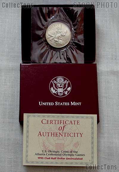 1995-S Atlanta Olympic Games Centennial Baseball Clad Uncirculated (BU) Half Dollar