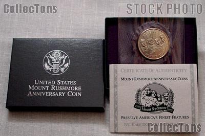 1991-D Mount Rushmore Commemorative Uncirculated (BU) Clad Half Dollar