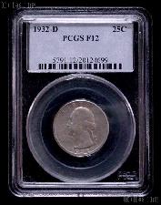 1932-D Washington Silver Quarter KEY DATE in PCGS F-12