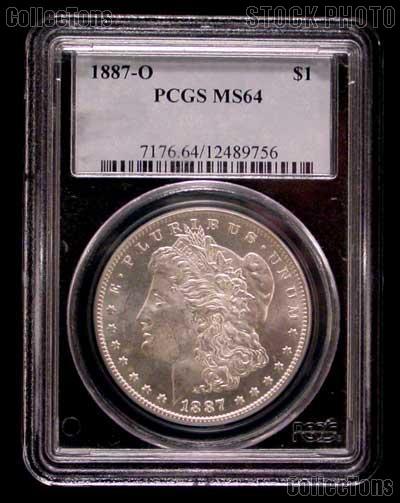 1887-O Morgan Silver Dollar in PCGS MS 64