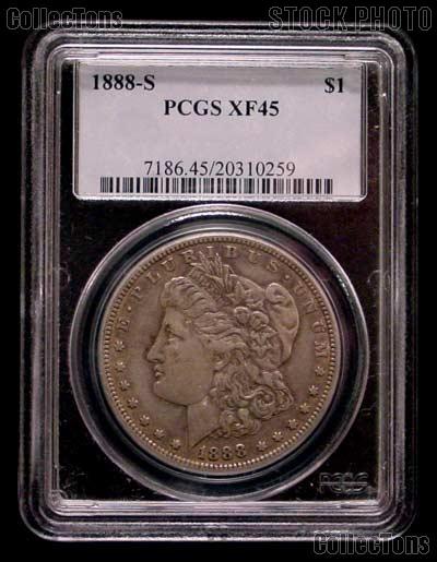 1888-S Morgan Silver Dollar in PCGS XF 45