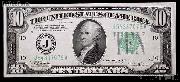 Ten Dollar Bill Green Seal FRN Series 1934 US Currency Good or Better