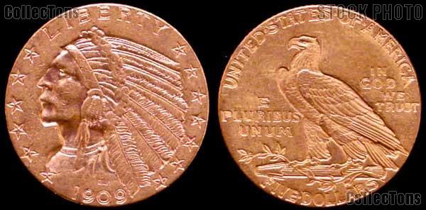 $5 GOLD Indian Head Half Eagles in XF to AU Condition
