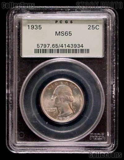 1935 Washington Silver Quarter in PCGS MS 65