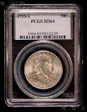 1953-S Franklin Silver Half Dollar in PCGS MS 64