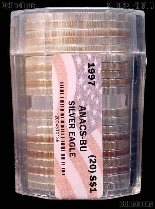 1997 American Silver Eagle Roll 20 Coins in ANACS-BU (Brilliant Uncirculated)