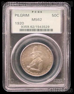 1920 Pilgrims Landing at Plymouth Tercentenary Silver Commemorative Half Dollar in PCGS MS 62