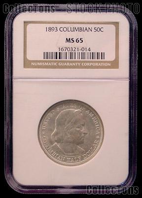 1893 World's Columbian Exposition Silver Commemorative Half Dollar in NGC MS 65