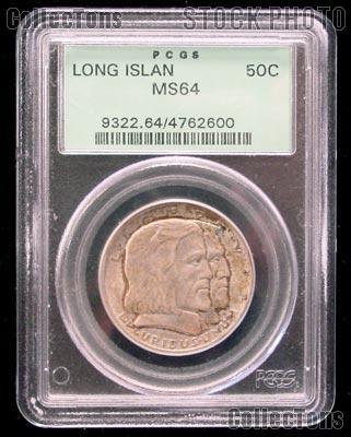 1936 Long Island Tercentenary Silver Commemorative Half Dollar in PCGS MS 64