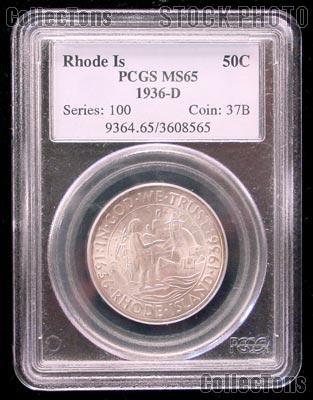 1936-D Providence Rhode Island Tercentenary Silver Commemorative Half Dollar in PCGS MS 65