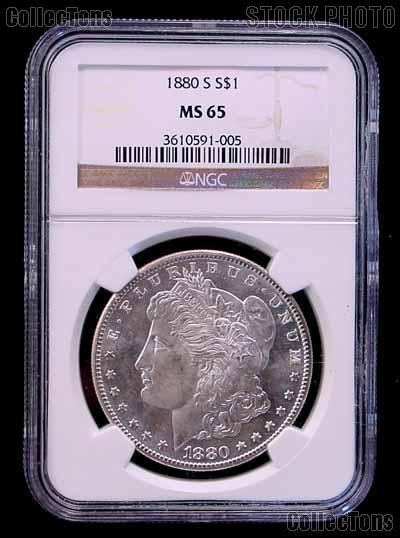 1880-S Morgan Silver Dollar in NGC MS 65