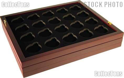 Coin Tray for 20 Air-Tite "T" Capsules fits in Mahogany Wood Coin Display
