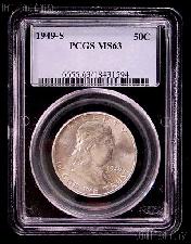 1949-S Franklin Silver Half Dollar KEY DATE in PCGS MS 63