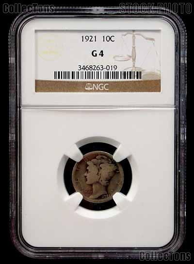 1921 Mercury Silver Dime KEY DATE in NGC G 04