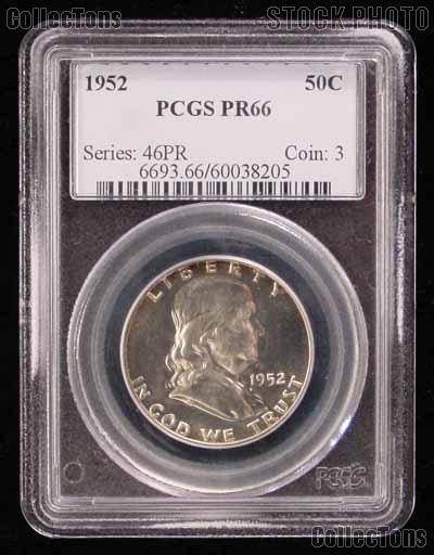 1952 Franklin Silver PROOF Half Dollar in PCGS PR 66