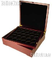 Coin Box for Four Coin Trays Mahogany Wood Coin Display