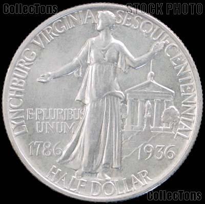 Lynchburg Virginia Sesquicentennial Silver Commemorative Half Dollar (1936) in XF+ Condition