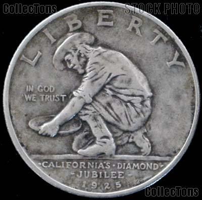 California Diamond Jubilee Silver Commemorative Half Dollar (1925) in XF+ Condition