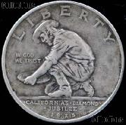 California Diamond Jubilee Silver Commemorative Half Dollar (1925) in XF+ Condition