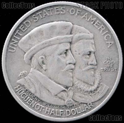 Huguenot Walloon Tercentenary Silver Commemorative Half Dollar (1924) in XF+ Condition